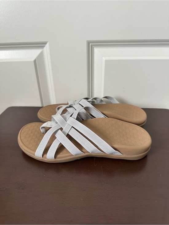 Vionic Shoes - Vionic Women's Stretch Woven Sandals Silver Grey Size 9 Walking Comfort Arch